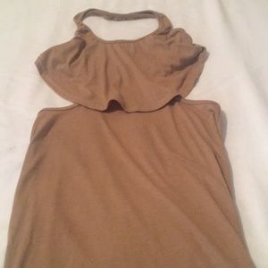 Small cutout tan maxi dress